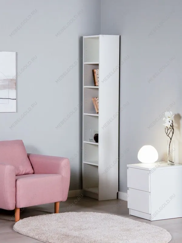 Стеллаж Варма, 6 полок, 38х198х28 см, белый | изображение 2