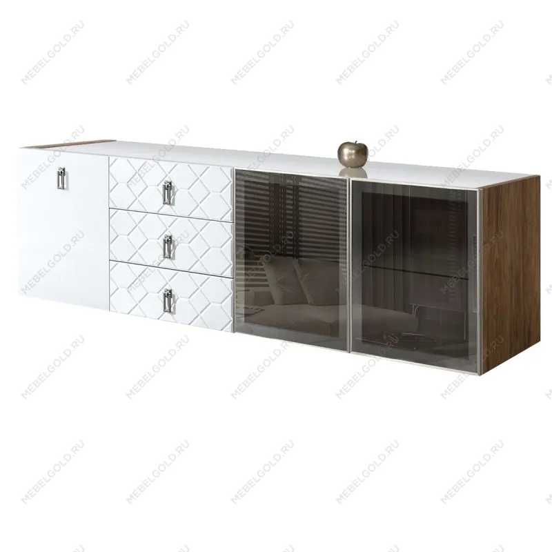 Комод 2.1м Bogemia Woodline Fly Fa (Белый) (Lakobel/Хром) БМКМ-5[5][10]