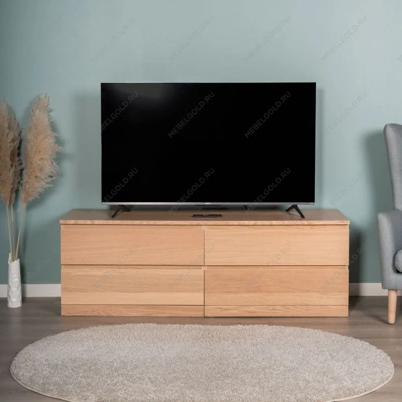 Варма Прайм 4Д комод 160x55x48 шпон дуб беленый | изображение 3