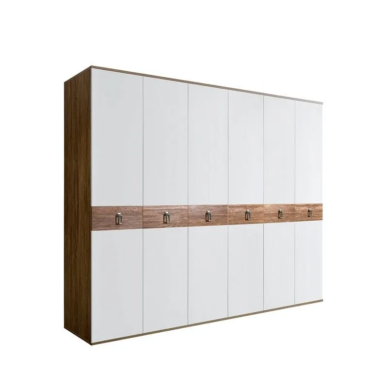 Шкаф 6-ти дв. Bogemia Woodline Wood Fa (Белый/Хром) БМШ2/6(Wo)