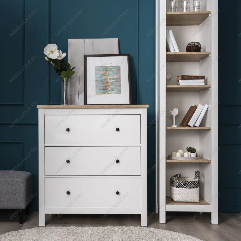 САГА комод 3 ящика белый/ясень | изображение 5