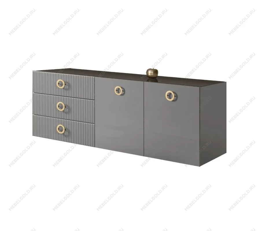 Комод 1.6м Bogemia Fly Fillini (Серый) (Lakobel/Золото) БМКМ-4