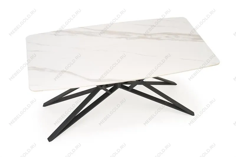 Стол обеденный Halmar ALFREDO 160 (белый мрамор/черный) | изображение 4