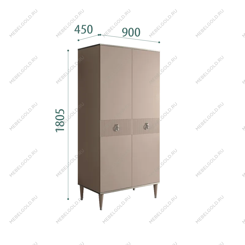 Шкаф-пенал Римини СОЛО (Мокка/Серебро) РМП-2(s)