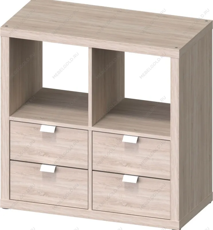 Стеллаж Фора, 4 полки, 77х77х38 см, дуб беленый | изображение 9