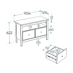 САГА тумба 2 ящика белая/ясень | изображение 3