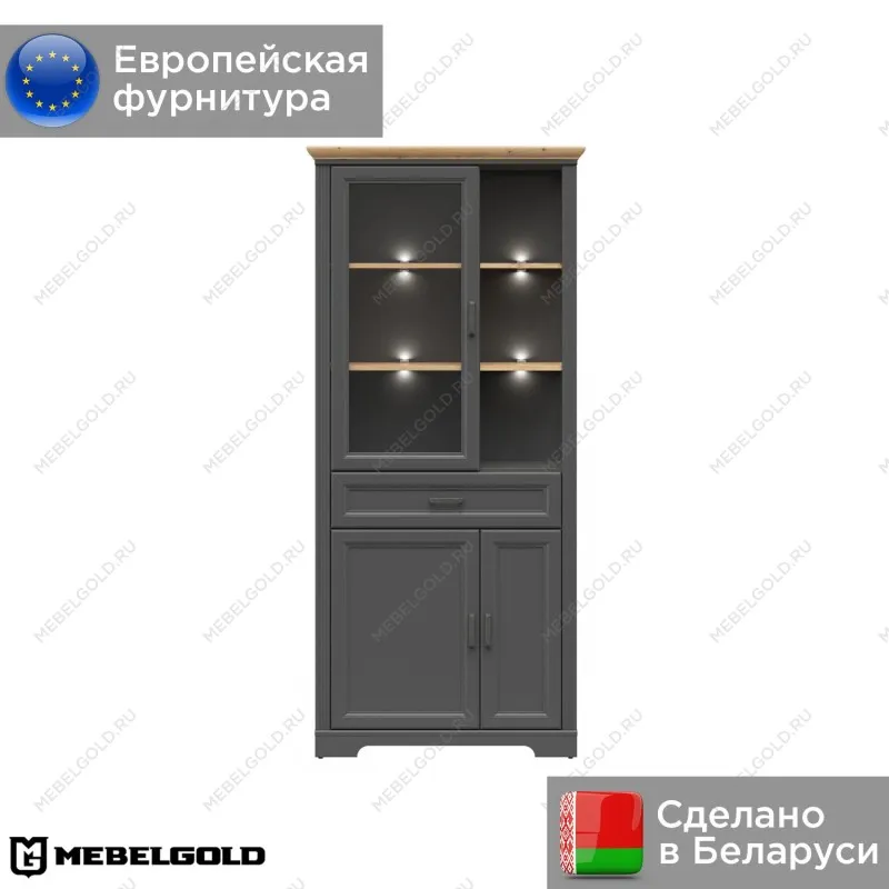 Шкаф с витриной Жасмин REG1W2D1S с подсветкой | изображение 1