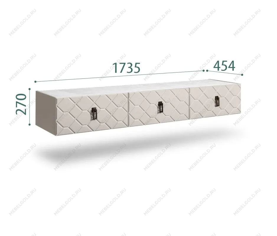 Тумба телевизионная 1.6м Bogemia Fly Farfalle (Шелк) (Novabuk/Черный) БМТ-1