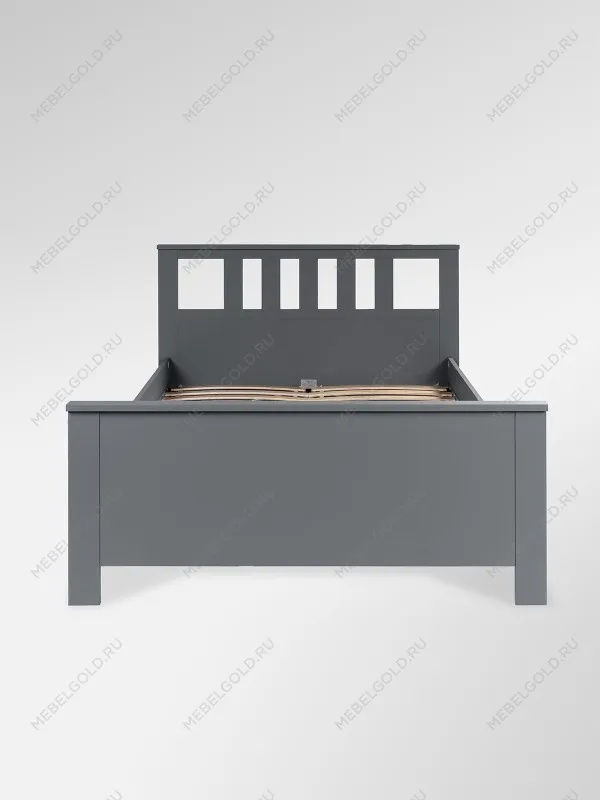 Кровать двуспальная Сага, 140х200 см, серая | изображение 10