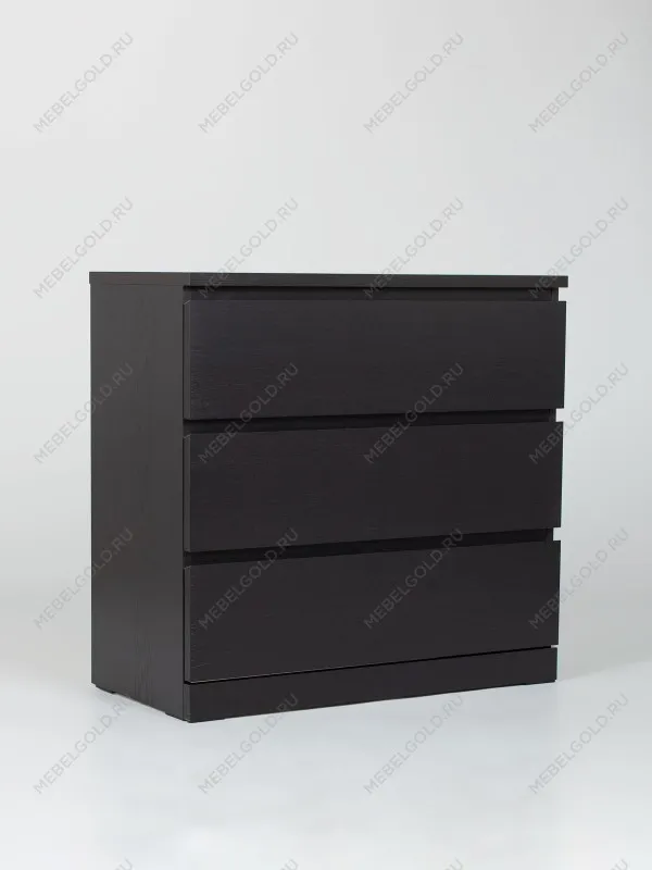 Комод Варма, 3 ящика, 80х78х40 см, шпон натурального дерева, ясень черный | изображение 12