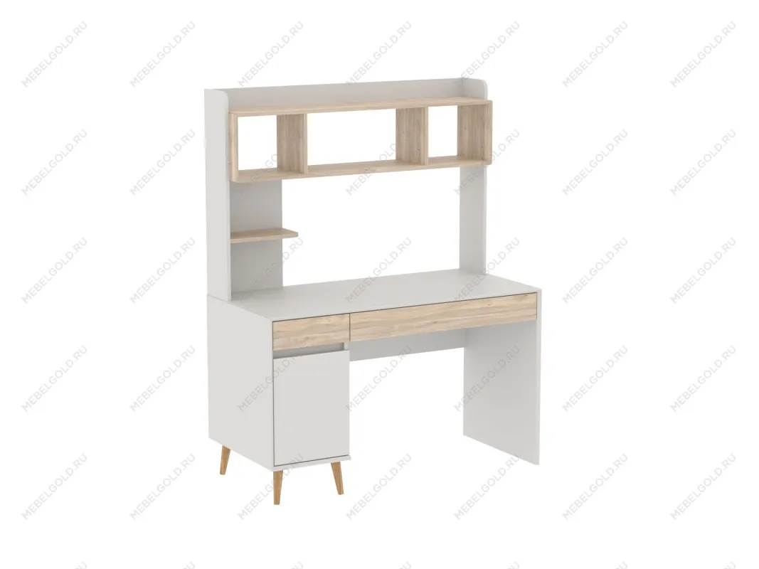 Стол письменный с надстройкой, Аврора, Дуб Мария/Кашемир | изображение 1