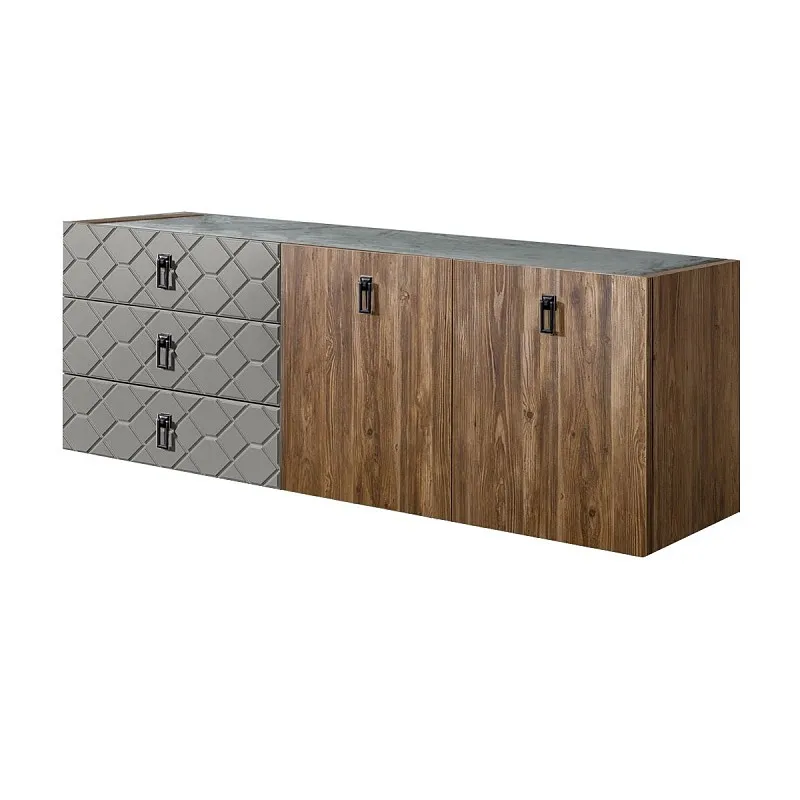 Комод 1.6м Bogemia Woodline Fly Wood Fa (Серый) (Novabuk/Черный) БМКМ-4