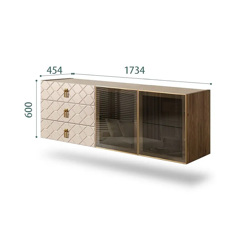 Комод 1.6м Bogemia Woodline Fly Fa (Ваниль) (Novabuk/Золото) БМКМ-4[5]