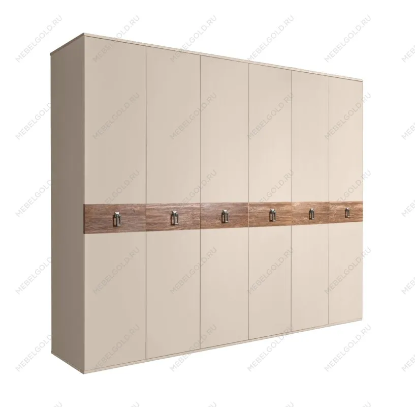 Шкаф 6-ти дв. Bogemia Wood Fa (Ваниль/Хром) БМШ2/6(Wo)