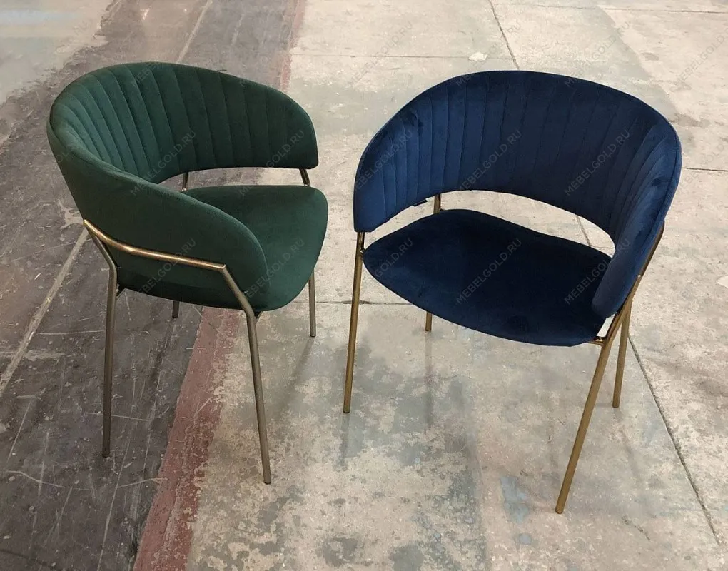 м. Марьина Роща - Стул Пиза темно-синий бархат ножки матовое золото | изображение 8