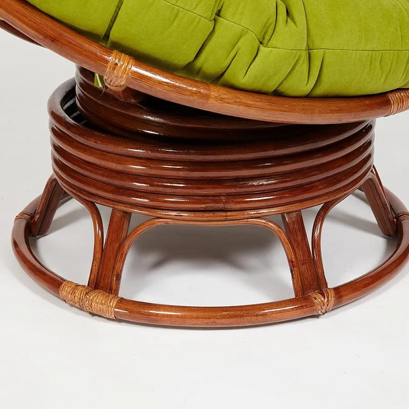 Кресло-качалка Papasan с подушкой Орех, флок олива | изображение 6