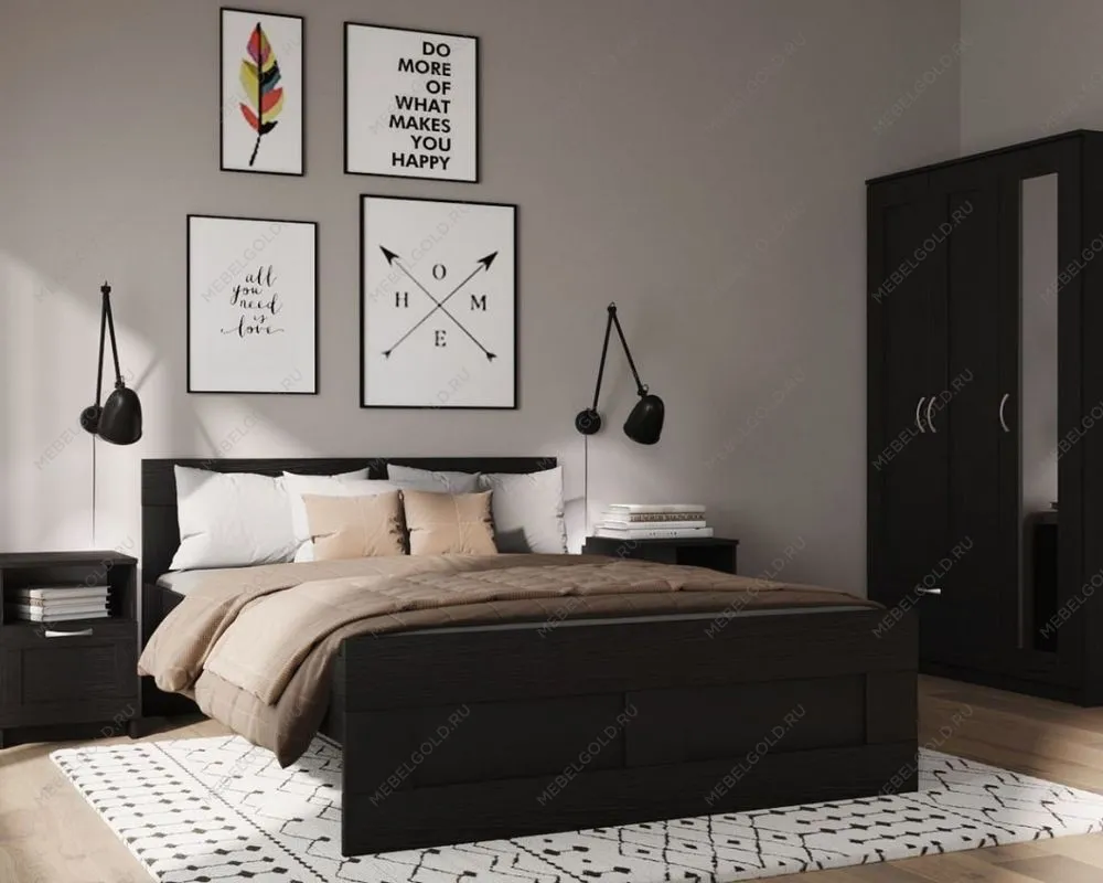 БРИМНЭС / СИРИУС кровать двойная ИКЕА / IKEA 140х200 Дуб Венге | изображение 4