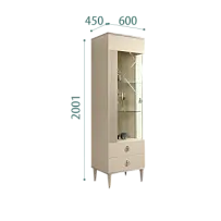 Витрина 1-ств. Римини СОЛО (Ваниль/Серебро) (Правая) РМВ1-1С(s)