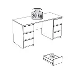 Стол письменный Кастор, 6 ящиков, 151х65х75 см, серый | изображение 14