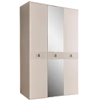 Шкаф 3-х дверный с зеркалом Римини СОЛО (Бежевый/Серебро) РМШ1/3(s)