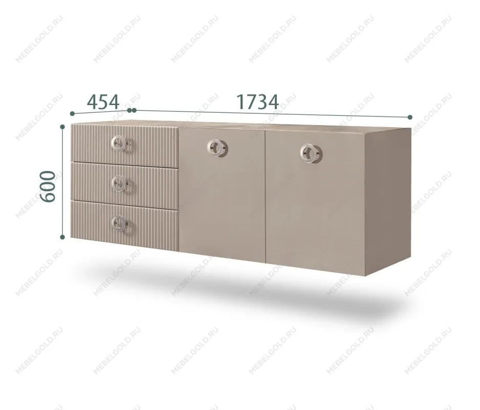 Комод 1.6м Bogemia Fly Fillini (Мокка) (Novabuk/Хром) БМКМ-4