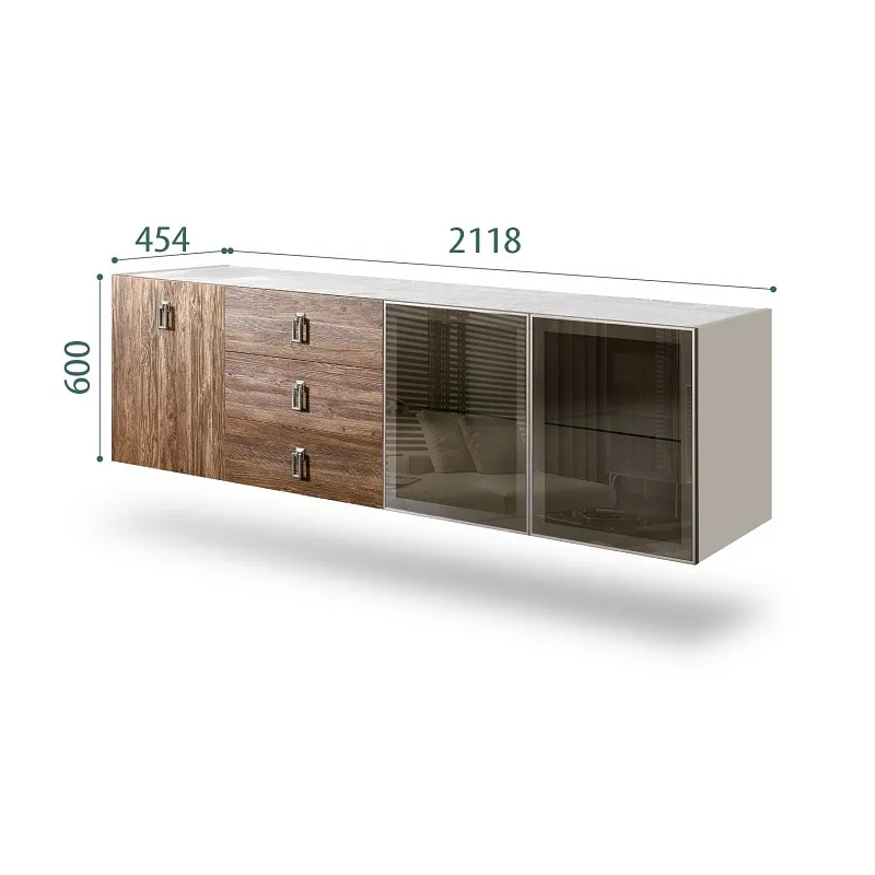 Комод 2.1м Bogemia Fly Wood Fa (Шелк) (Novabuk/Хром) БМКМ-5[5][10]