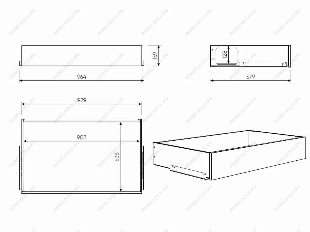 Ящик выдвижной к шкафу МАКС, 93х58х16 см, дуб сонома | изображение 9