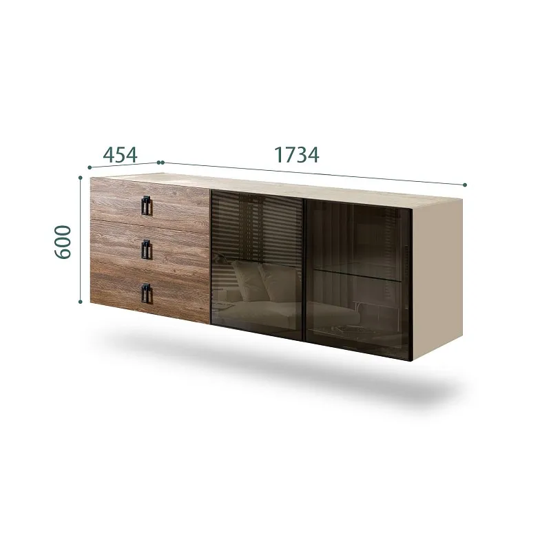 Комод 1.6м Bogemia Fly Wood Fa (Ваниль) (Novabuk/Черный) БМКМ-4[5]