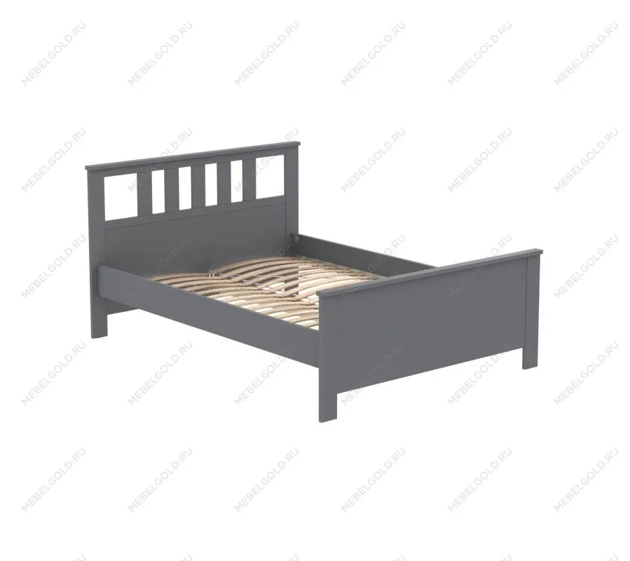 САГА кровать двойная 140х200 серая | изображение 2