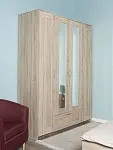 Шкаф Сириус, 4 двери и 1 ящик с зеркалом, 156х59х220 см, дуб сонома | изображение 2