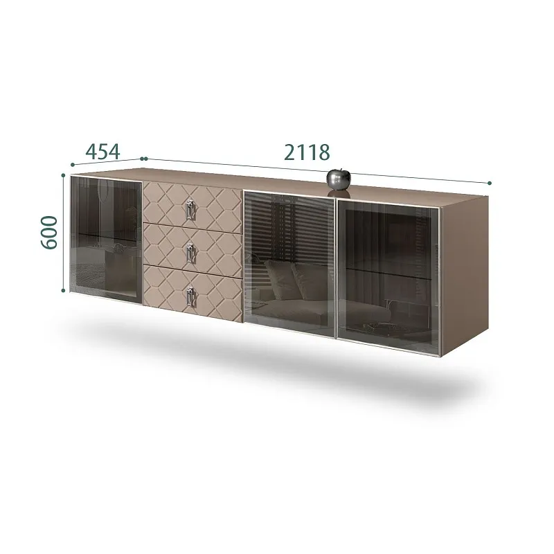 Комод 2.1м Bogemia Fly Fa (Мокка) (Lakobel/Хром) БМКМ-5[5]