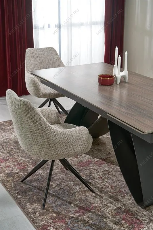 Стол обеденный Halmar HILARIO 180 (орех/черный) | изображение 4