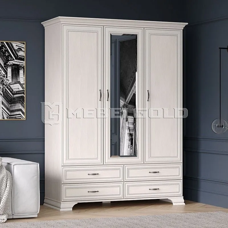 Шкаф 3-створчатый Тиффани 3D4S вудлайн кремовый | изображение 2