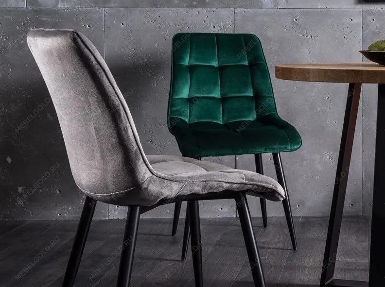 Стул кухонный Signal CHIC Velvet (серый/черный) | изображение 1