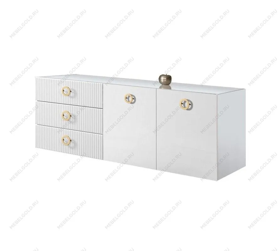 Комод 1.6м Bogemia Fly Fillini (Белый) (Lakobel/Золото) БМКМ-4
