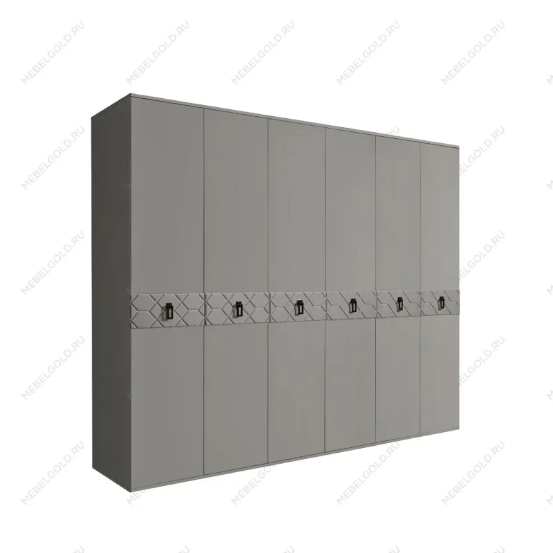 Шкаф 6-ти дв. Bogemia Farfalle (Серый/Хром) БМШ2/6(Fa)