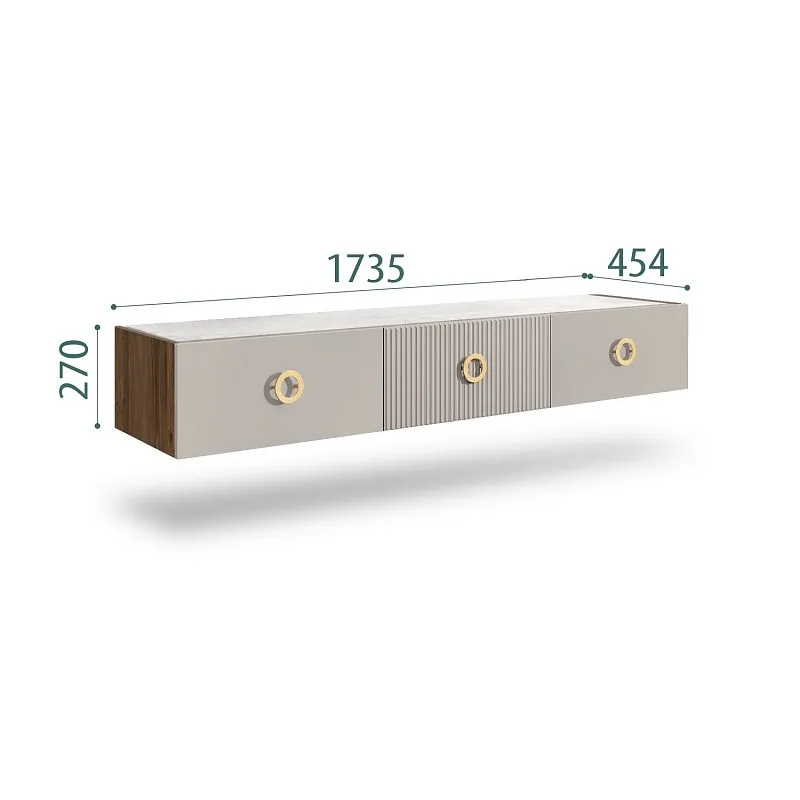 Тумба телевизионная 1.6м Bogemia Woodline Fly Fi (Шелк) (Novabuk/Золото) БМТ-1[10]