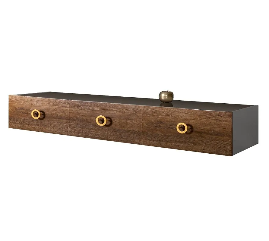 Тумба телевизионная 2.1м Bogemia Fly Wood Fi (Серый) (Lakobel/Хром) БМТ-2