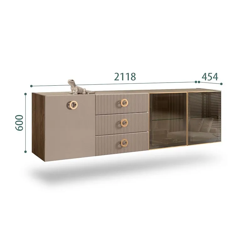 Комод 2.1м Bogemia Woodline Fly Fi (Мокка) (Lakobel/Золото) БМКМ-5[5][10]