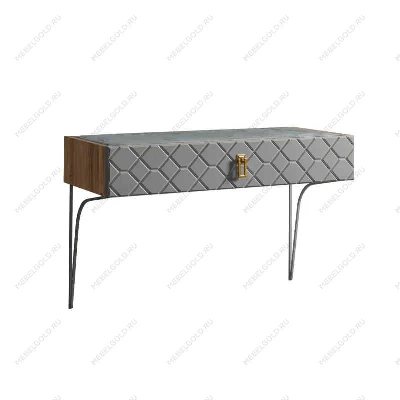 Стол туалетный Bogemia Woodline Fa (Серый) (Novabuk/Золото) БМСТ-1