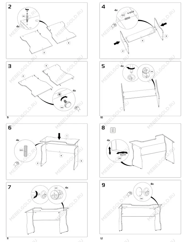 Стол компьютерный Вардиг, 120х75х82 см, антрацит/серебристый | изображение 6