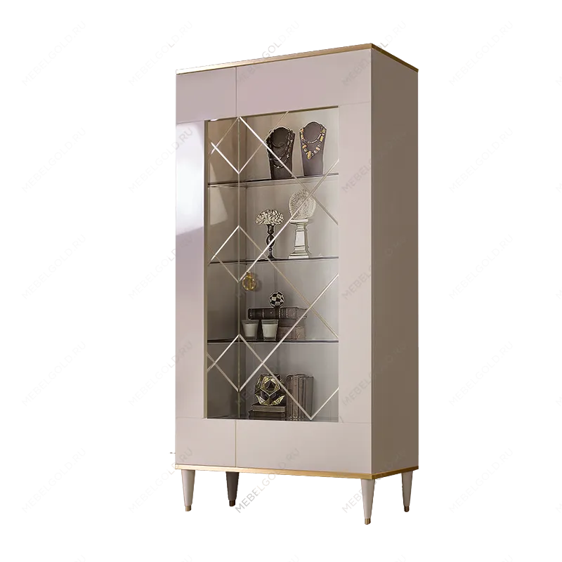 Витрина 2-ств. Римини (Слоновая кость/Золото) (Правая) РМВ2-2С