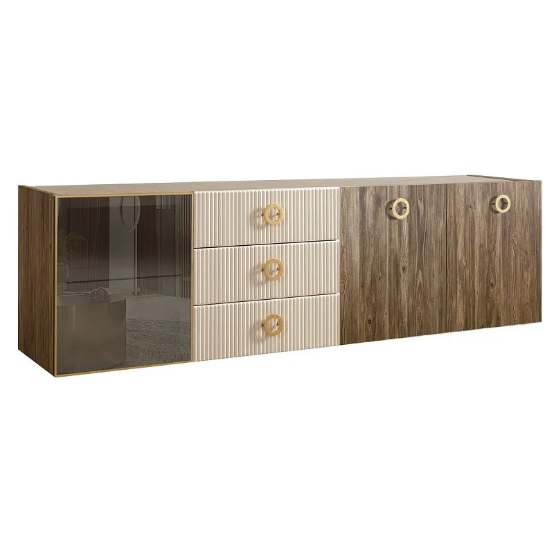 Комод 2.1м Bogemia Woodline Fly Wood Fi (Слоновая кость) (Novabuk/Золото) БМКМ-5[4]