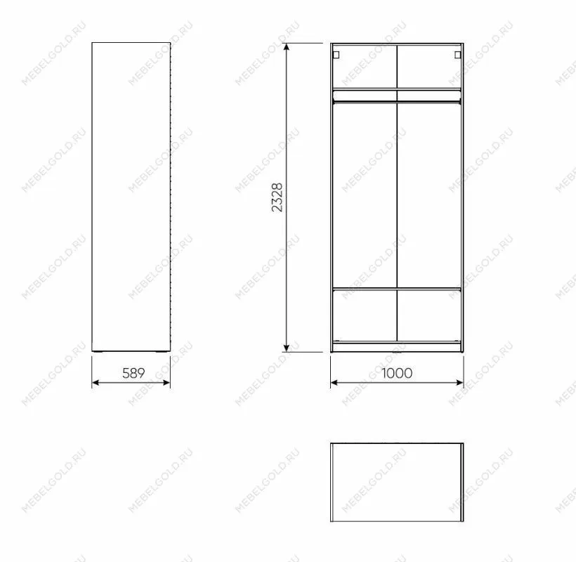 Модуль гардероба МАКС, 100х58х233 см, серый | изображение 2