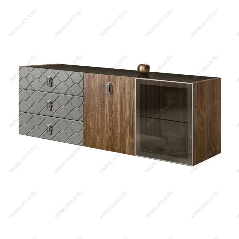 Комод 1.6м Bogemia Woodline Fly Wood Fa (Серый) (Lakobel/Хром) БМКМ-4[5][10]