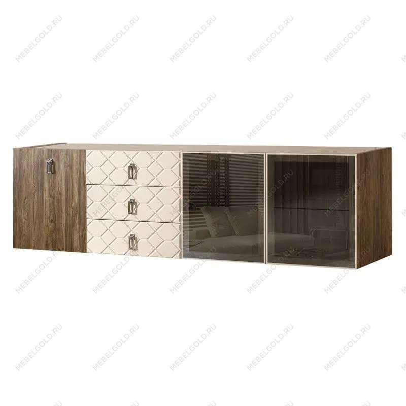 Комод 2.1м Bogemia Woodline Fly Wood Fa (Слоновая кость) (Novabuk/Хром) БМКМ-5[5][10]