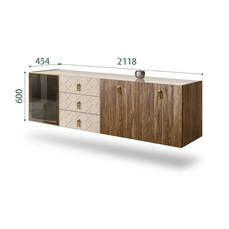 Комод 2.1м Bogemia Woodline Fly Wood Fa (Ваниль) (Lakobel/Золото) БМКМ-5[4]