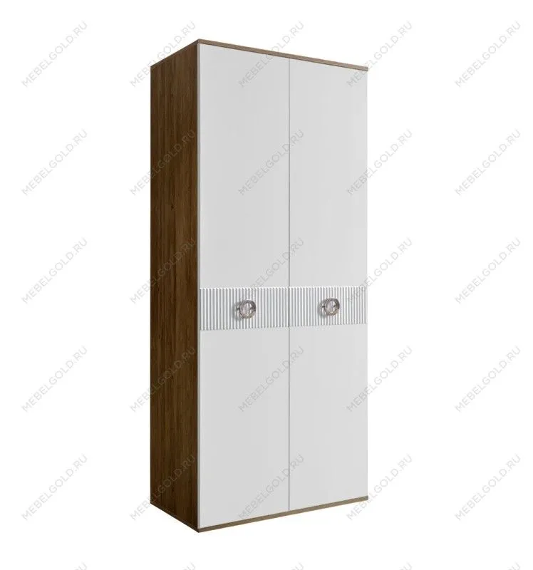 Шкаф 2-х дверный Bogemia Woodline Fi (Белый/Хром) БМШ2/2