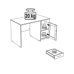 КАСТОР (KULLEN) стол письменный 116х65 серый | изображение 3