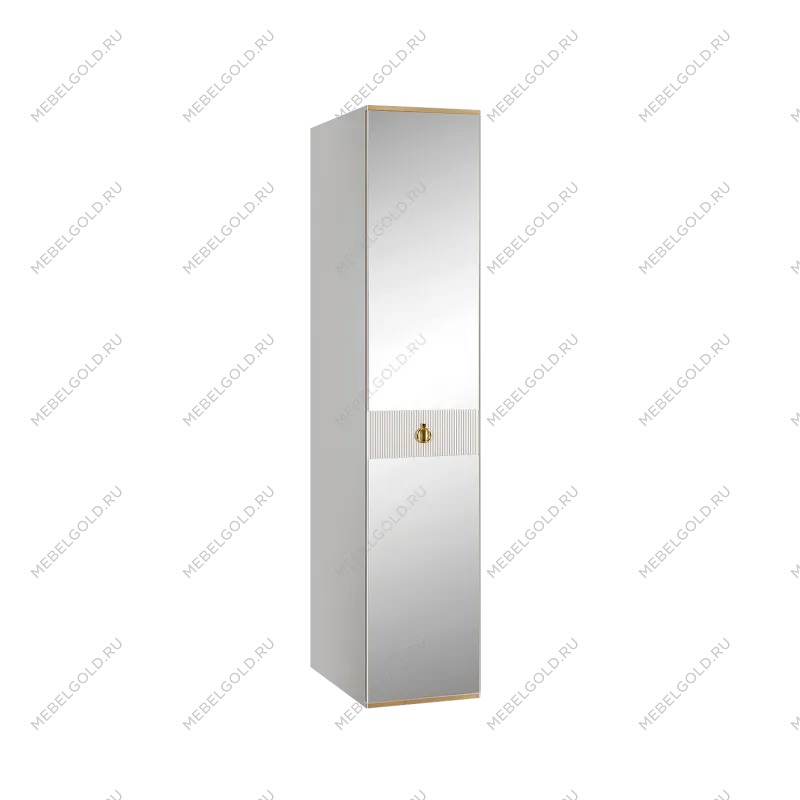 Шкаф 1-но дверный с зеркалом Римини СОЛО (Белый/Золото) РМШ1/1(s)